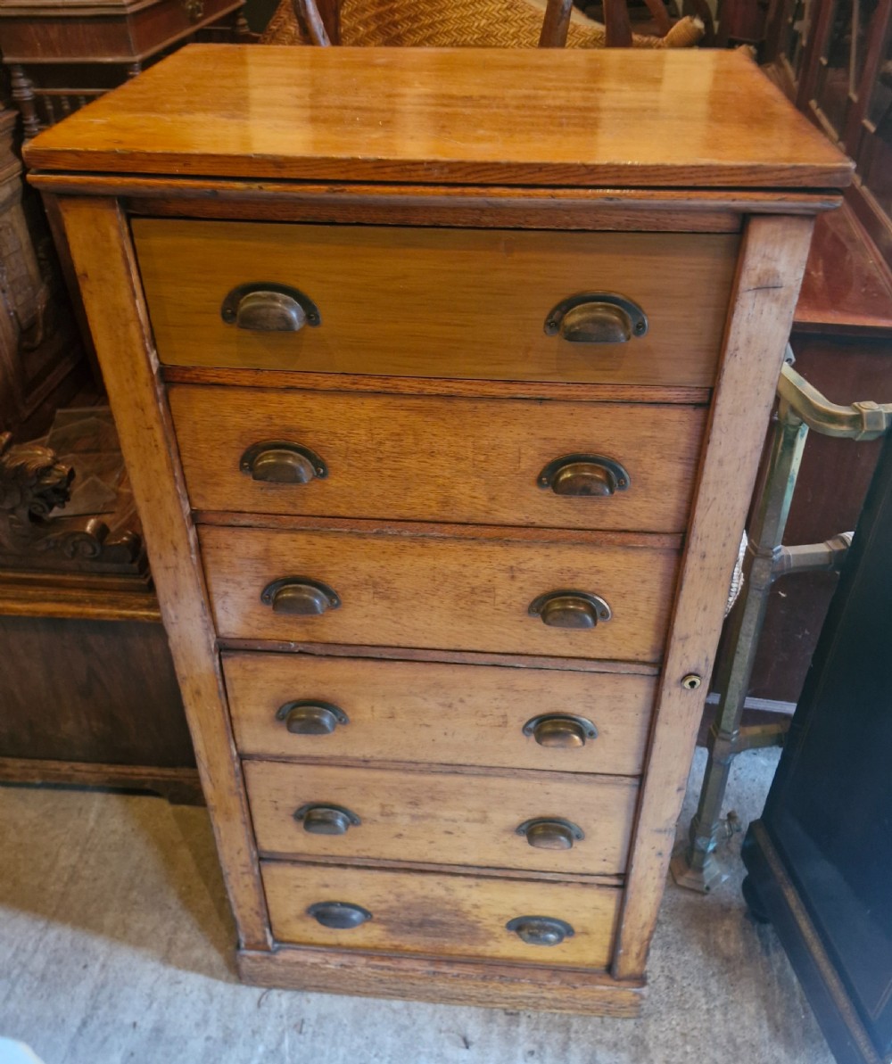 Late Victorian oak Wellington Chest.  View II
