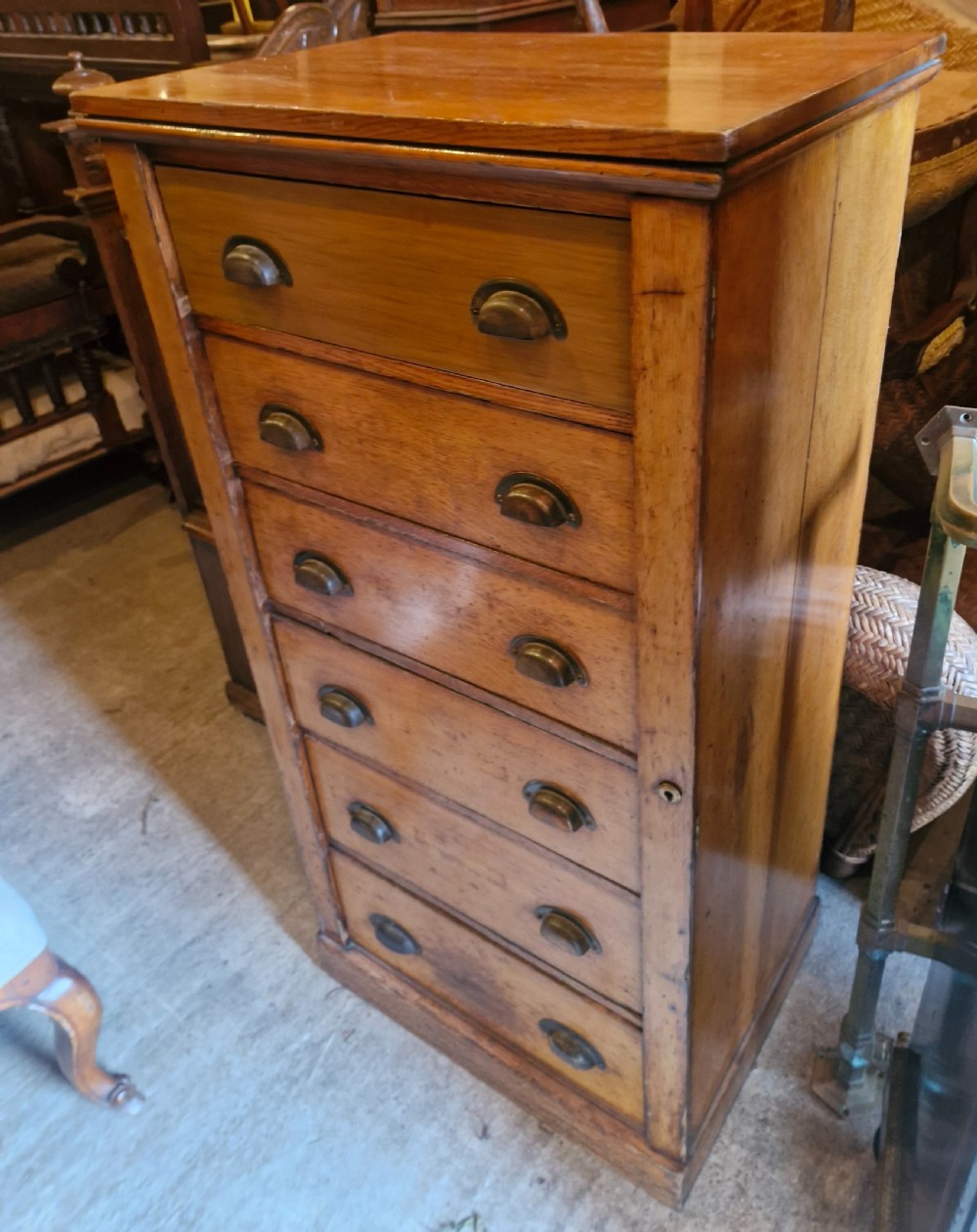 Late Victorian oak Wellington Chest.  View III