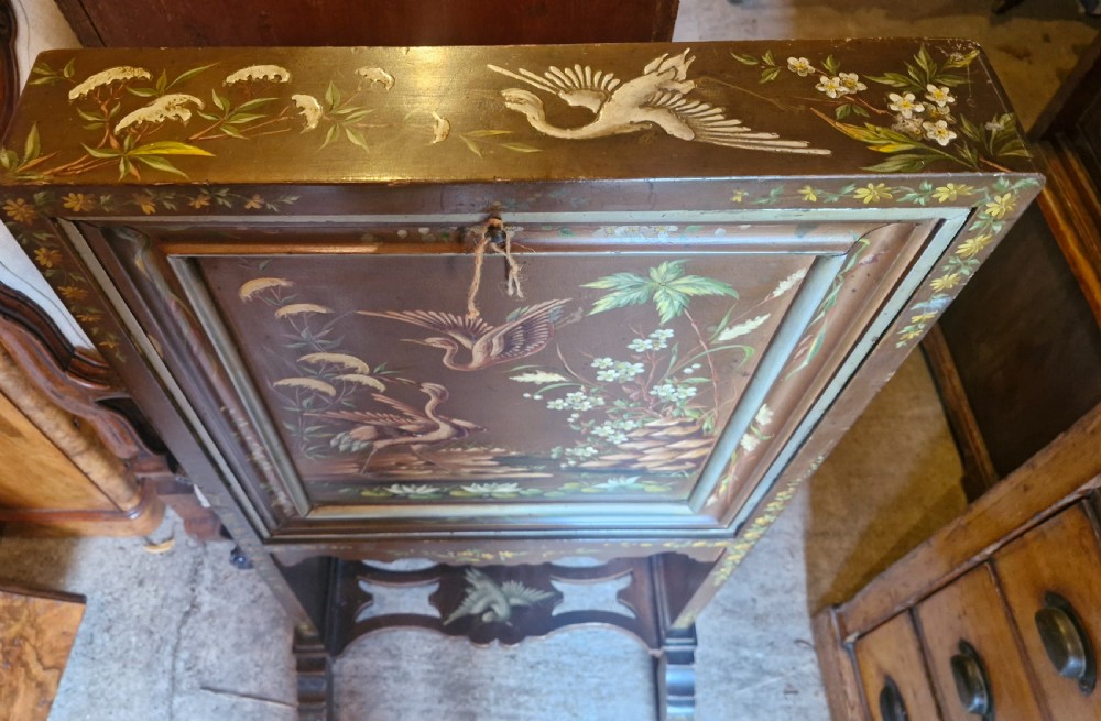 Late Victorian decorated Lady's writing table screen.  View II