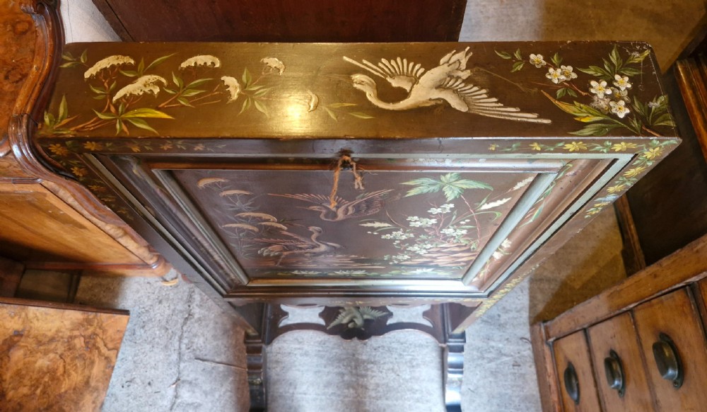Late Victorian decorated Lady's writing table screen.  View IX