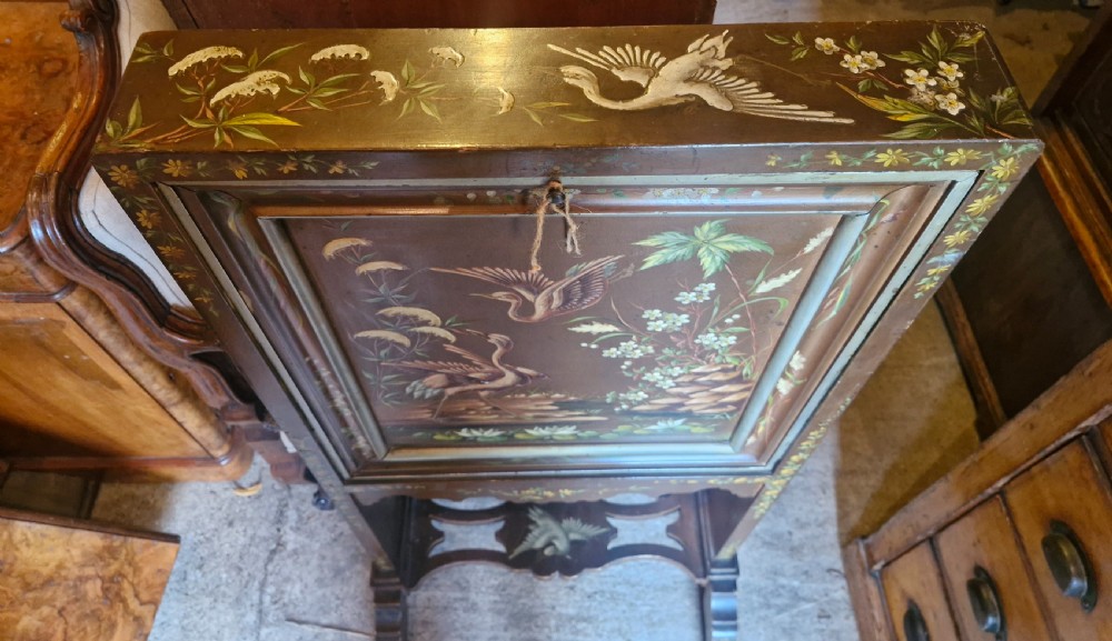 Late Victorian decorated Lady's writing table screen.  View XIV