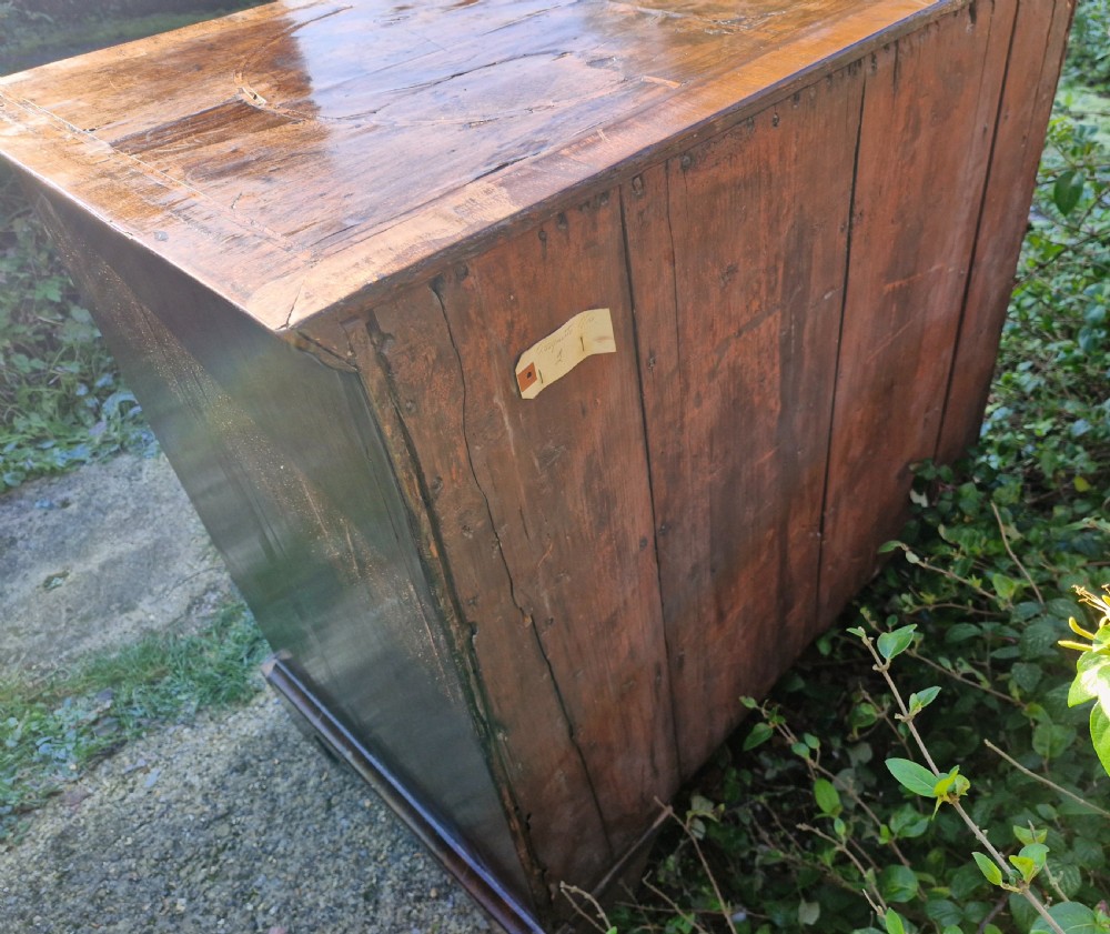 Early 18th century walnut chest of drawers for restoration.  View VII
