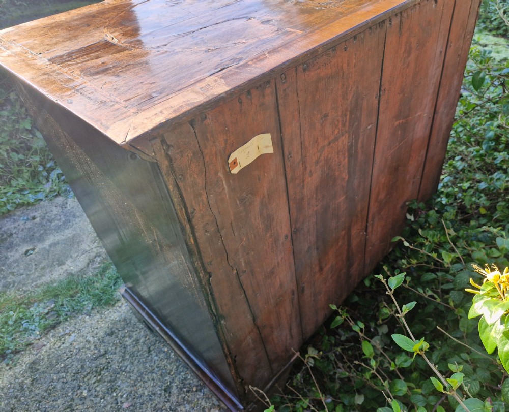 Early 18th century walnut chest of drawers for restoration.  View XIII