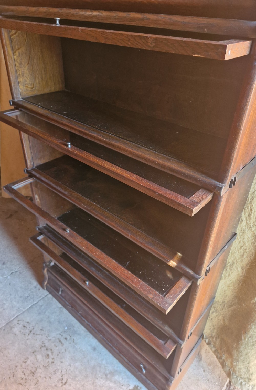 Oak Globe Wernicke bookcase cabinet.  View IX