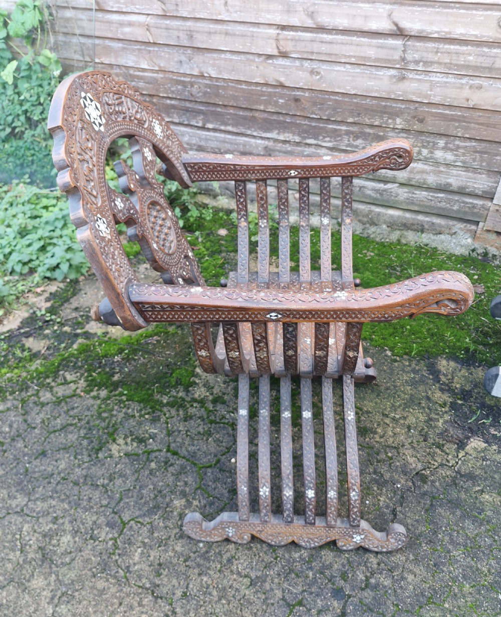 Carved and inlaid  Syrian armchair.  View VI