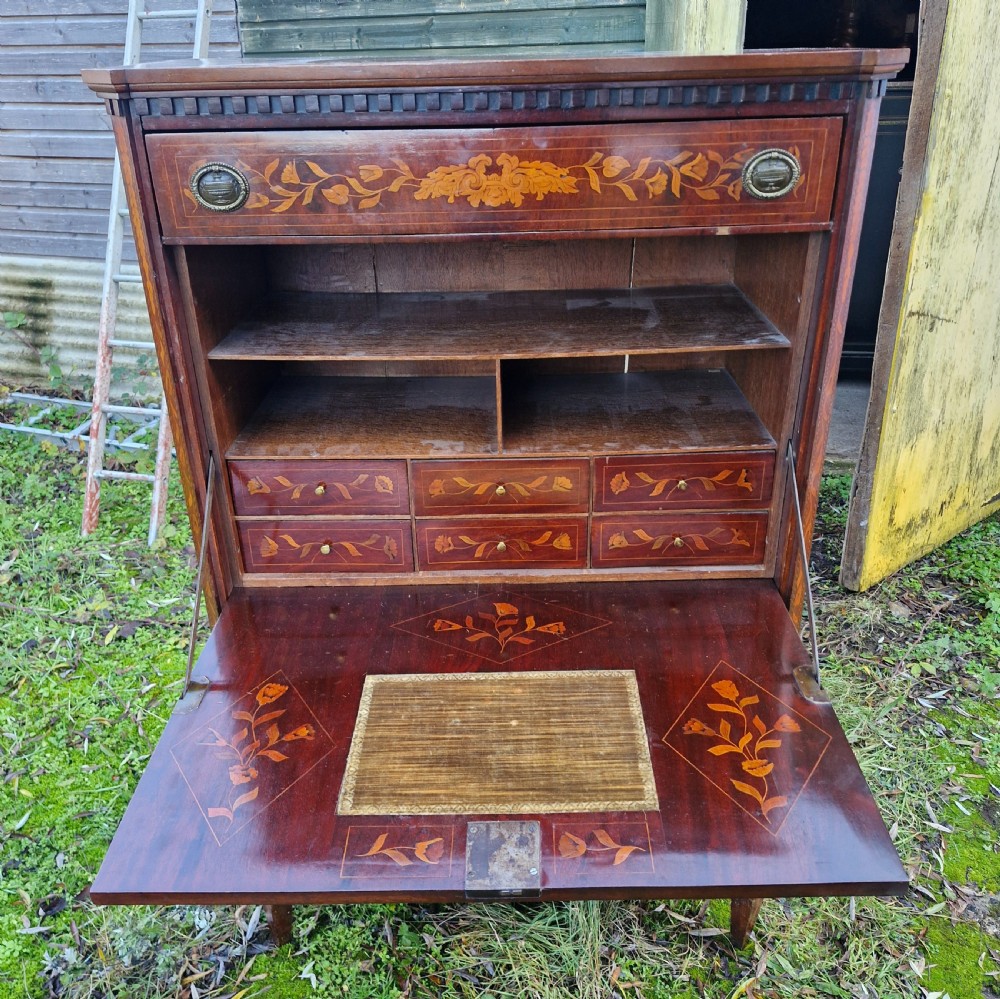 19th century Dutch marquetry escritoire writing desk. View VII