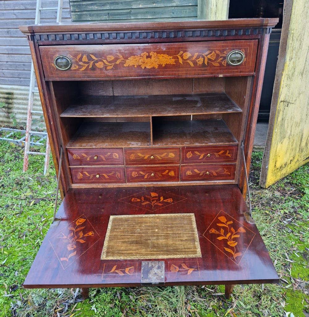 19th century Dutch marquetry escritoire writing desk. View VIII
