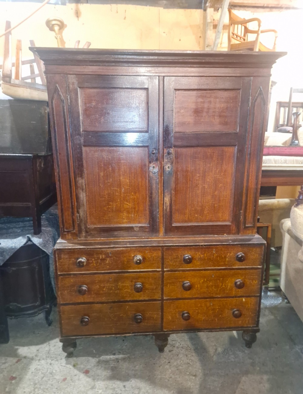 Totally original untouched pine farmhouse housekeepers cupboard. 