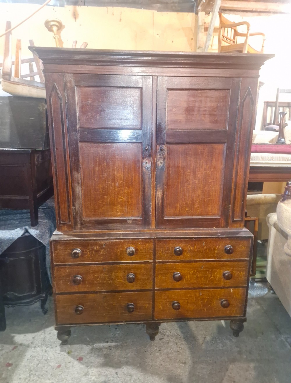 Totally original untouched pine farmhouse housekeepers cupboard.  View X