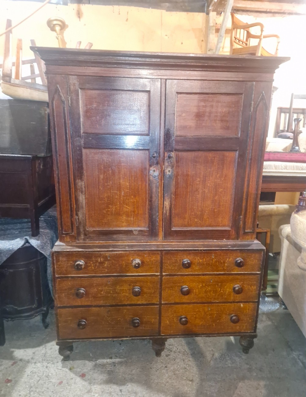 Totally original untouched pine farmhouse housekeepers cupboard.  View XIII
