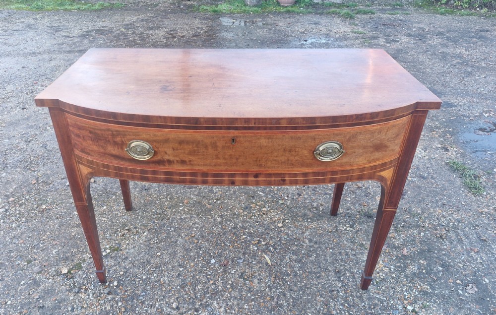 Early 19th century inlaid mahogany serving table. 