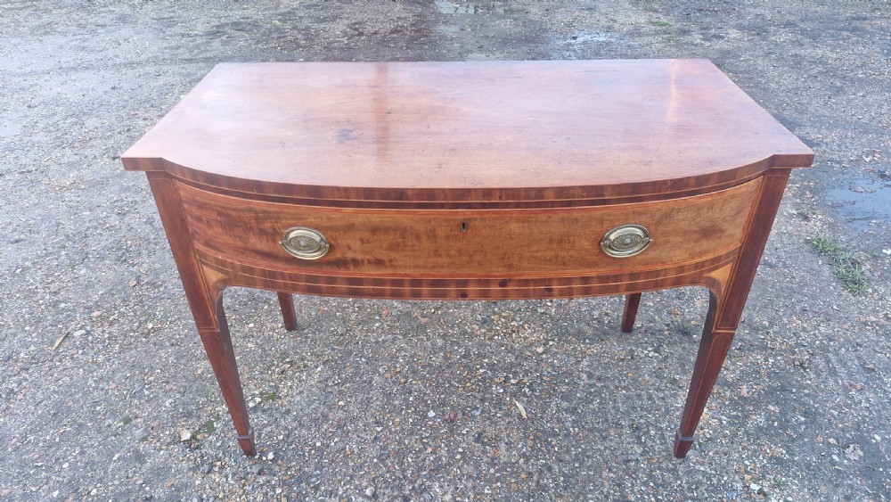 Early 19th century inlaid mahogany serving table.  View X