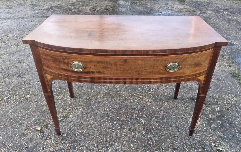 Early 19th century inlaid mahogany serving table.  View XI