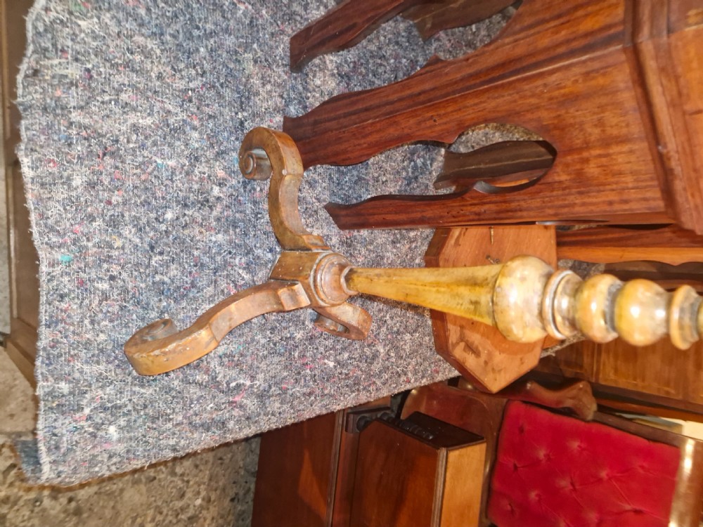 Antique walnut candle stand. View IV