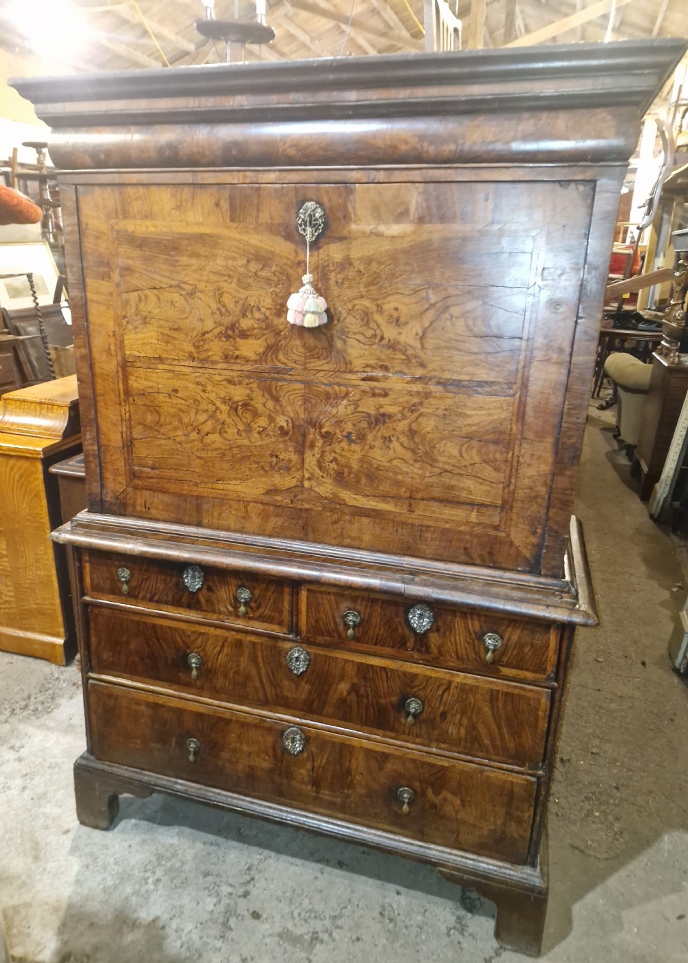 Early 18th century walnut escritoire. 