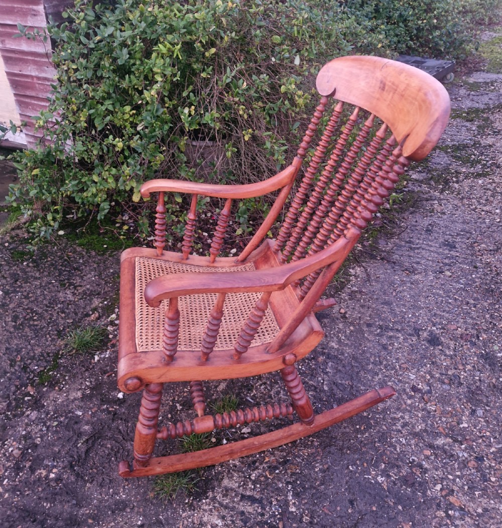 19th century bobbin framed rocking chair. 