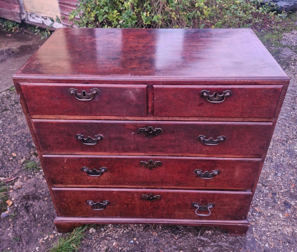 Early 18th red walnut chest of drawers. 