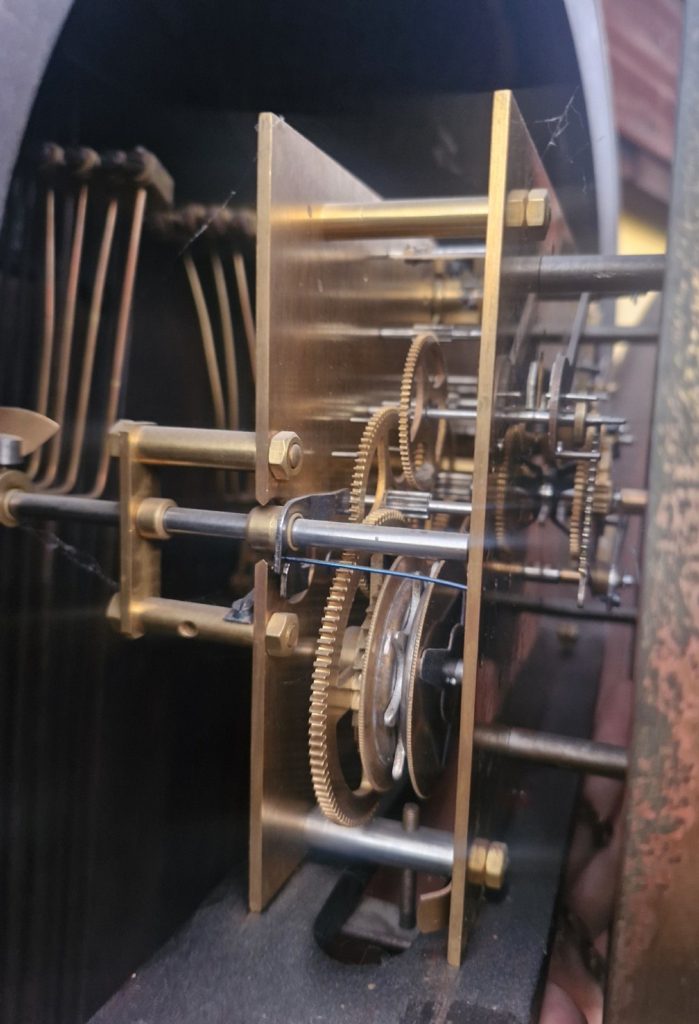 Art deco oak grandfather clock. View VIII