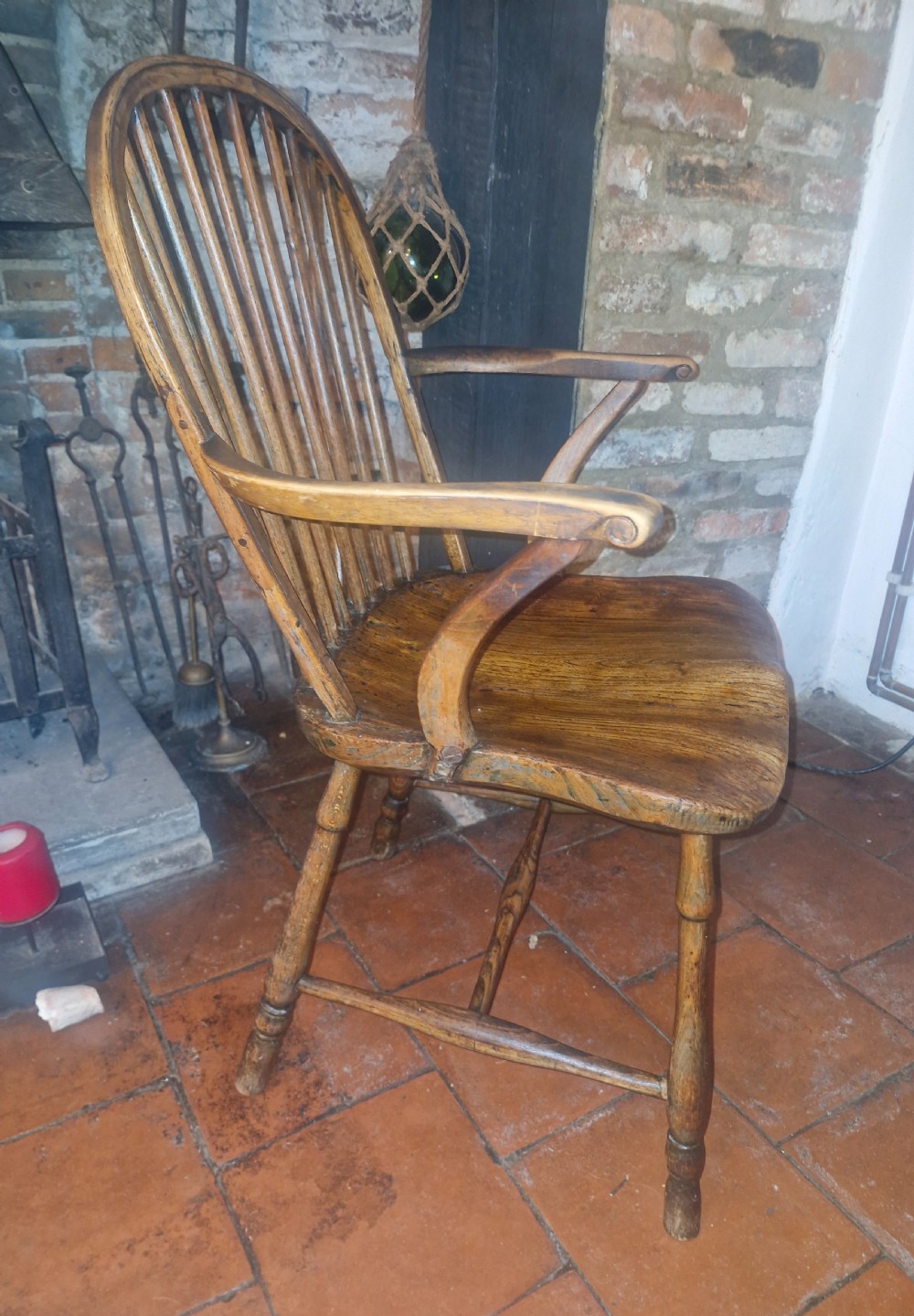 Early 19th century West Country stick back Windsor armchair.  View III