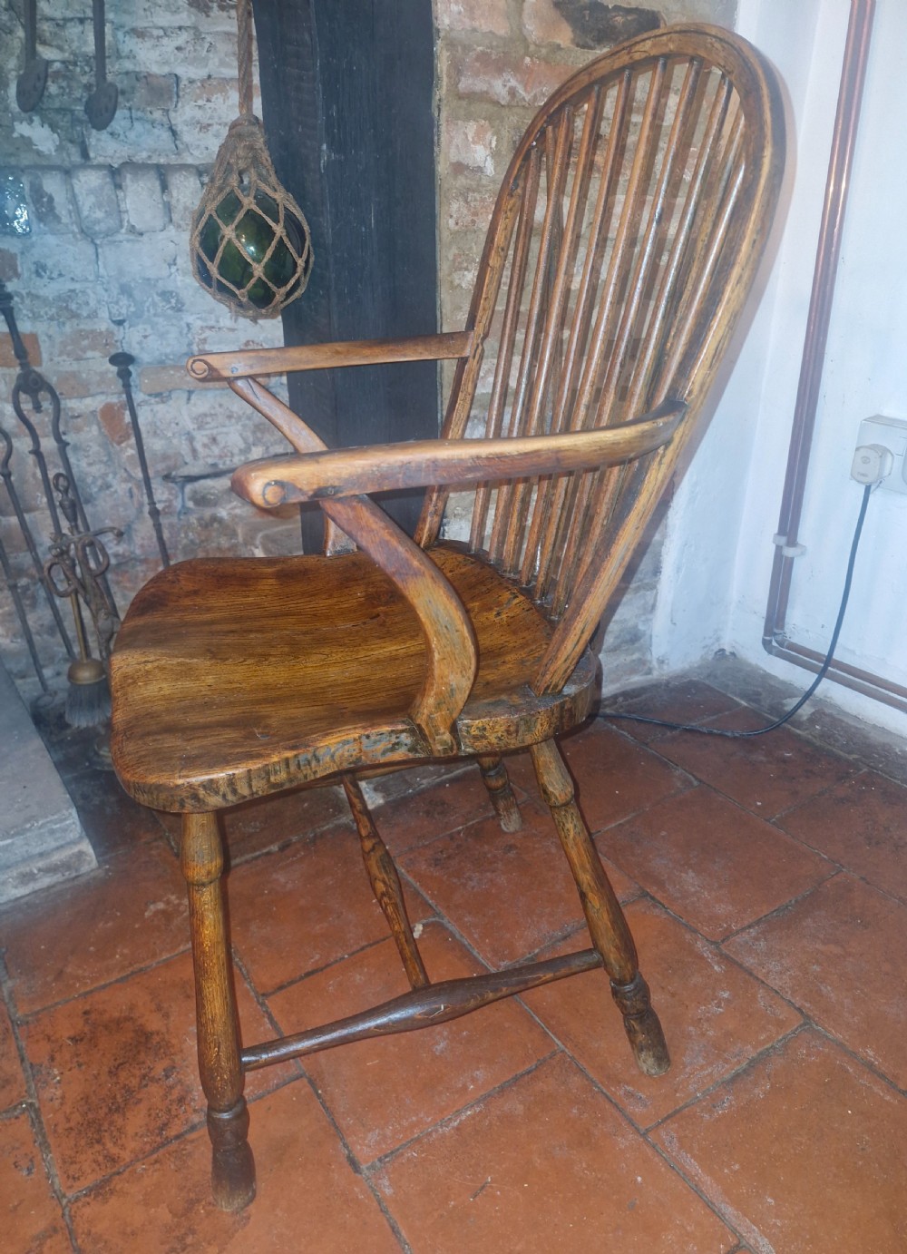 Early 19th century West Country stick back Windsor armchair.  View IV