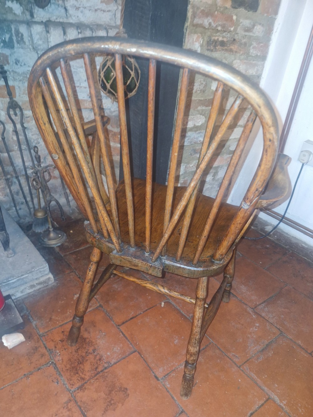 Early 19th century West Country stick back Windsor armchair.  View VI