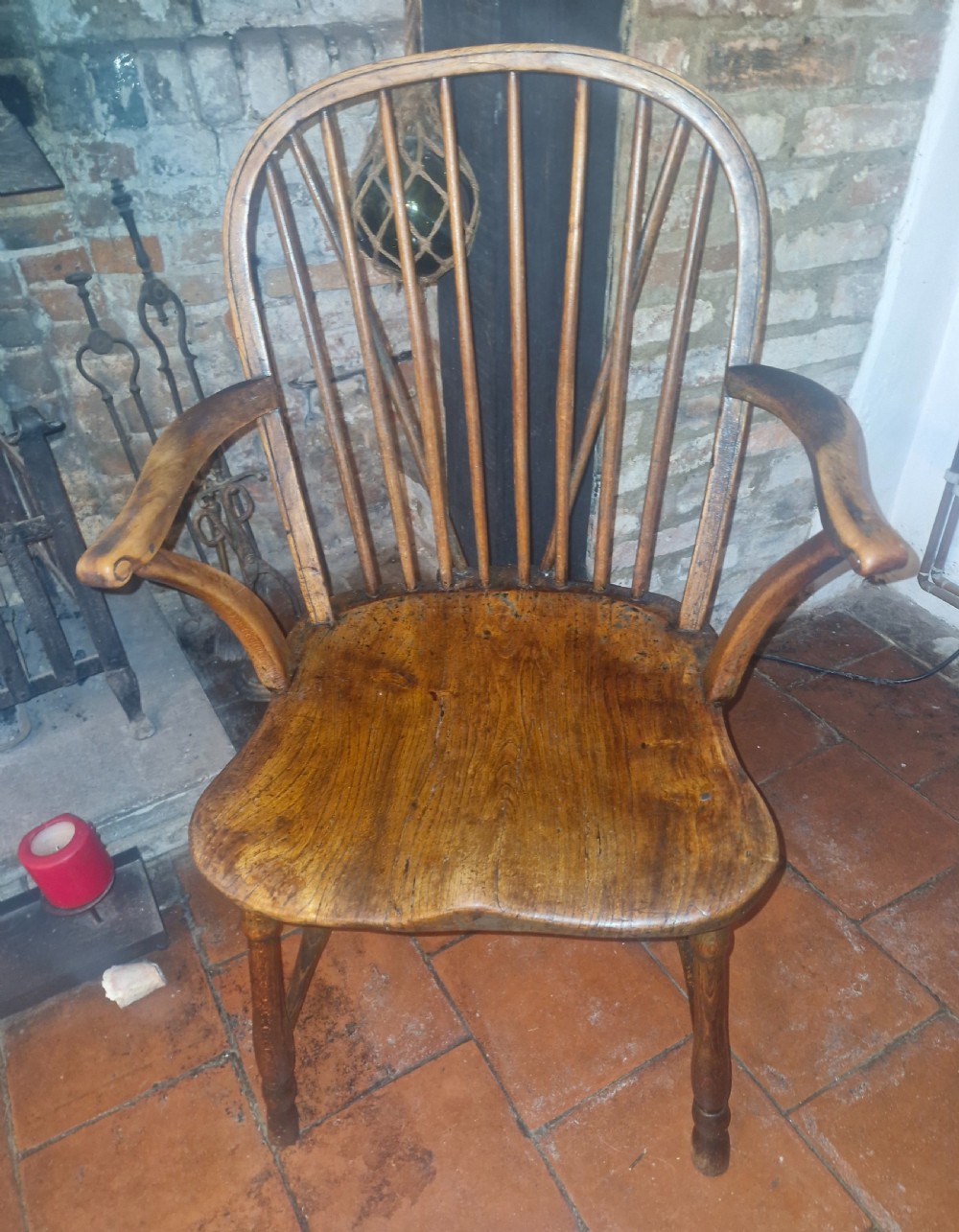 Early 19th century West Country stick back Windsor armchair.  View VII
