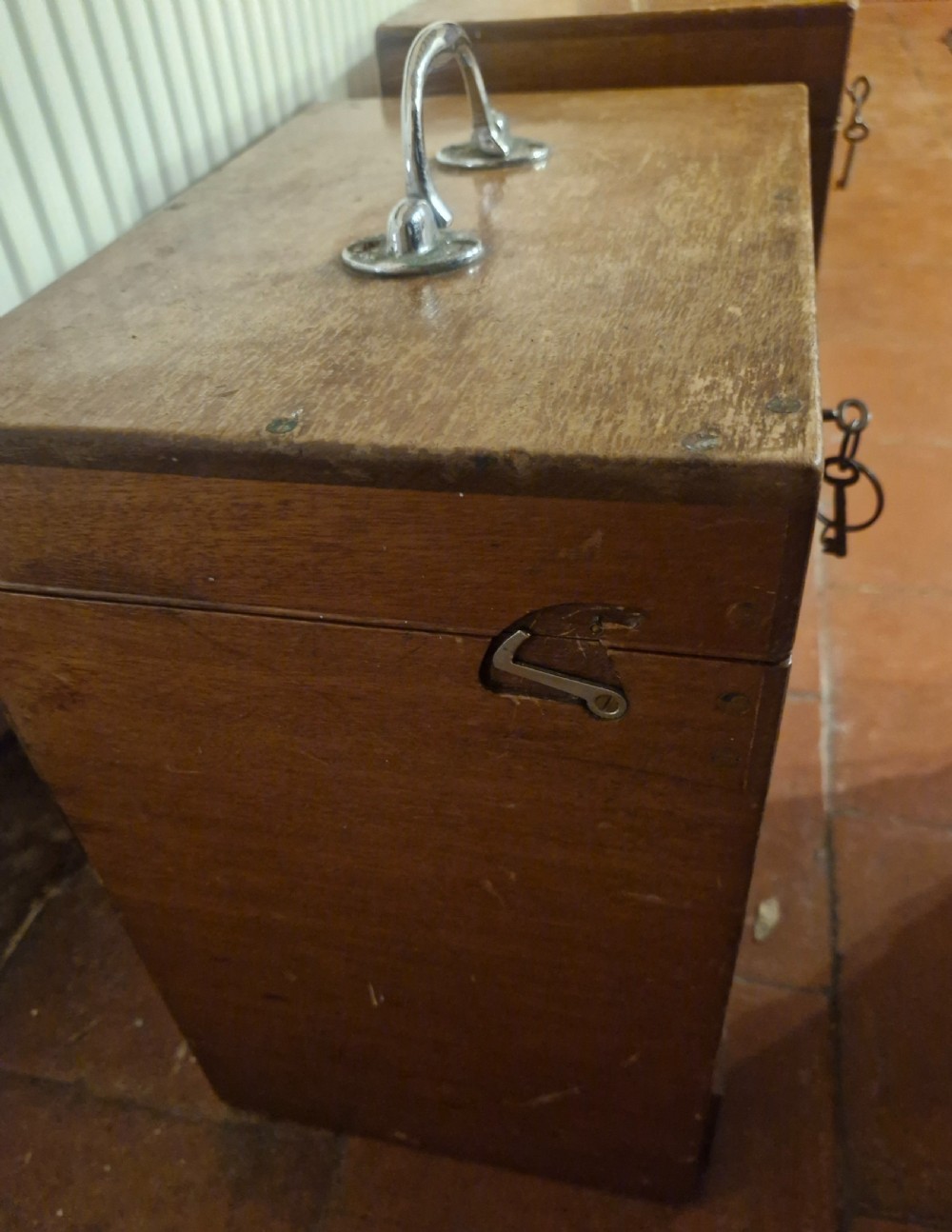 4 early 20th century mahogany specimen chests with carrying handles.  View VIII