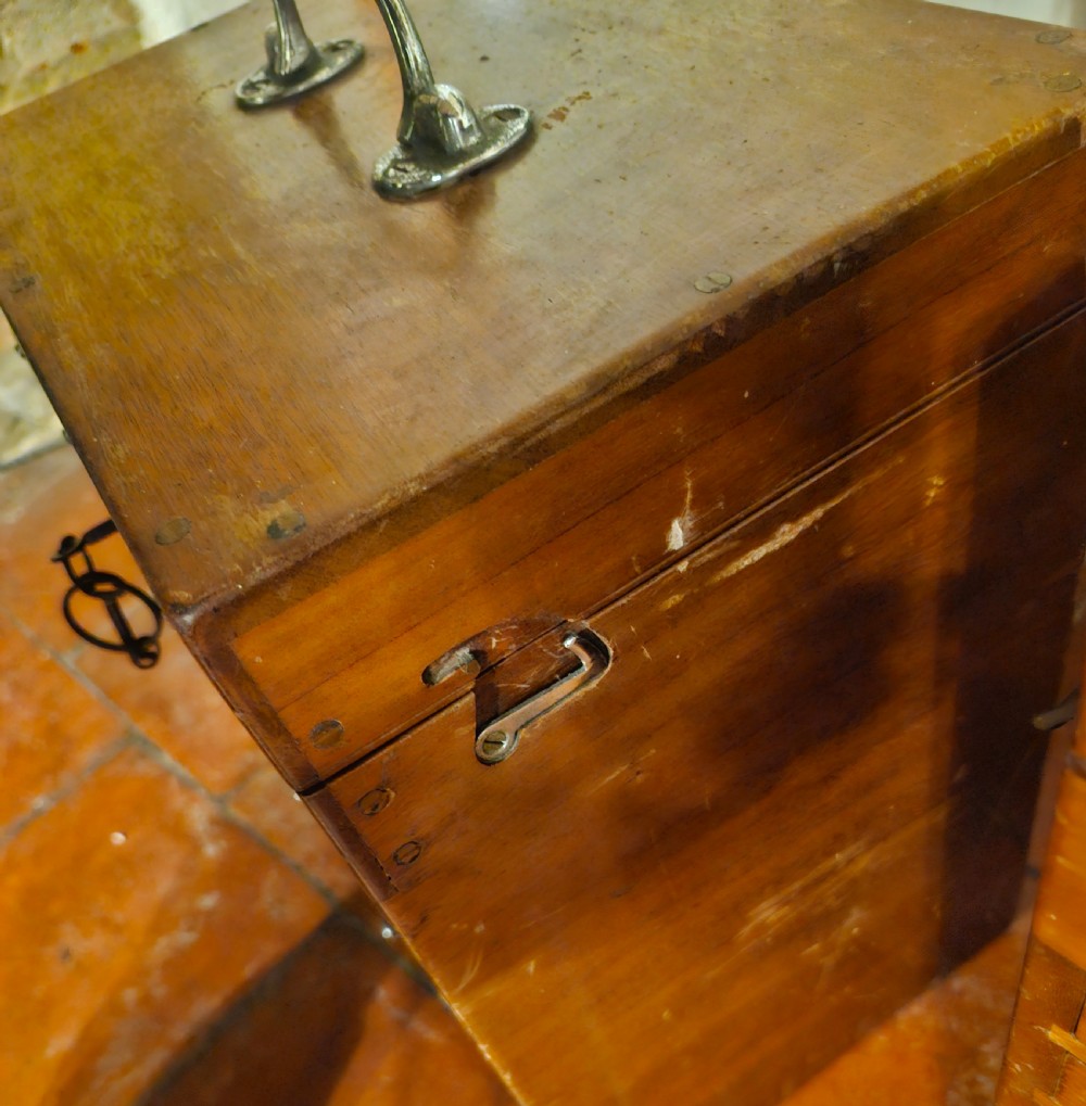 4 early 20th century mahogany specimen chests with carrying handles.  View XIII