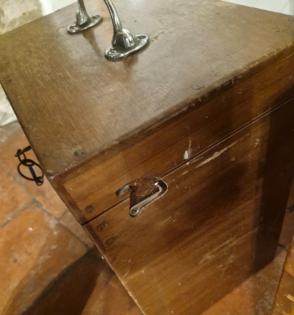 4 early 20th century mahogany specimen chests with carrying handles.  View XIV