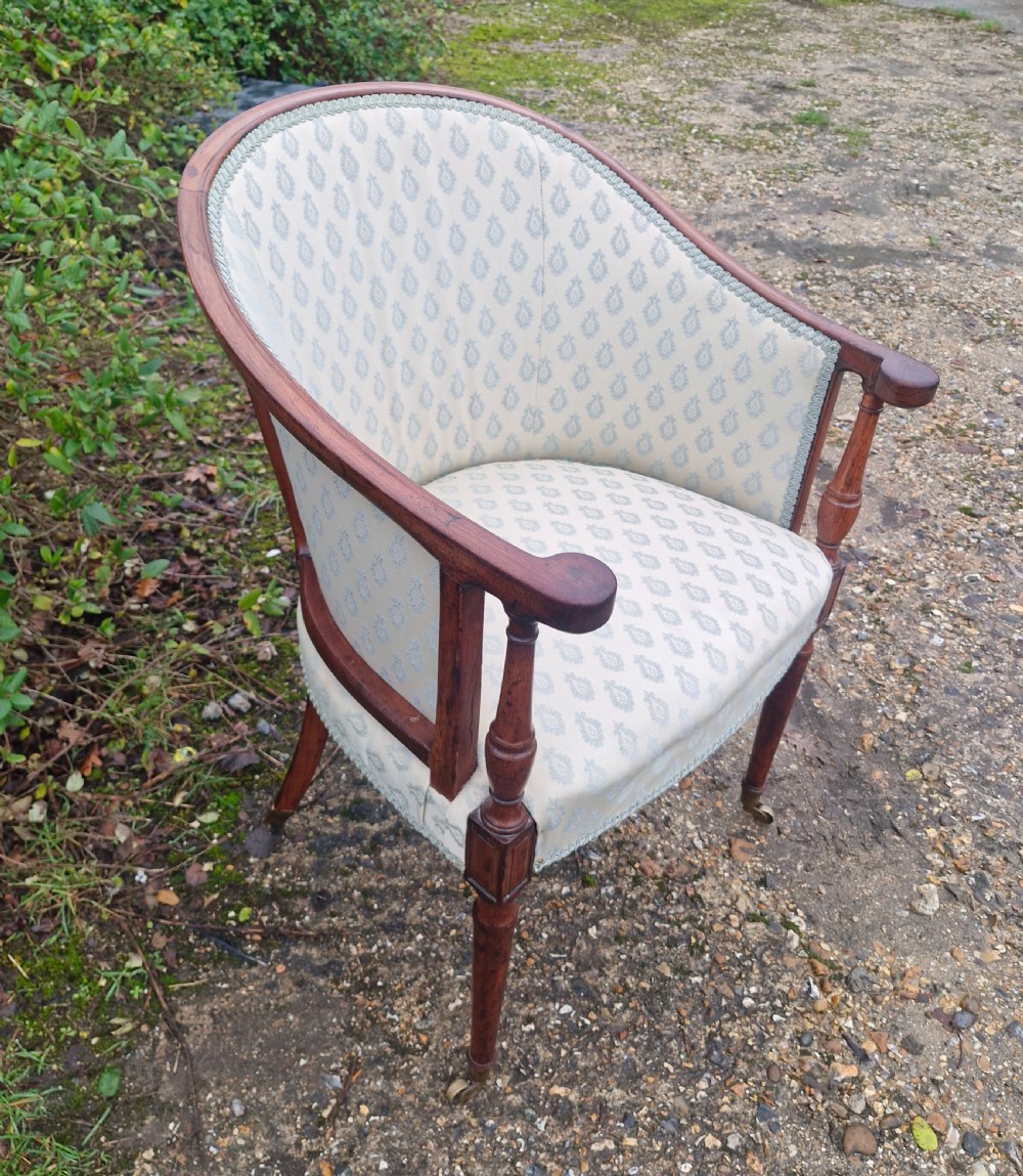 Elegant early 19th century mahogany desk armchair.  View VI