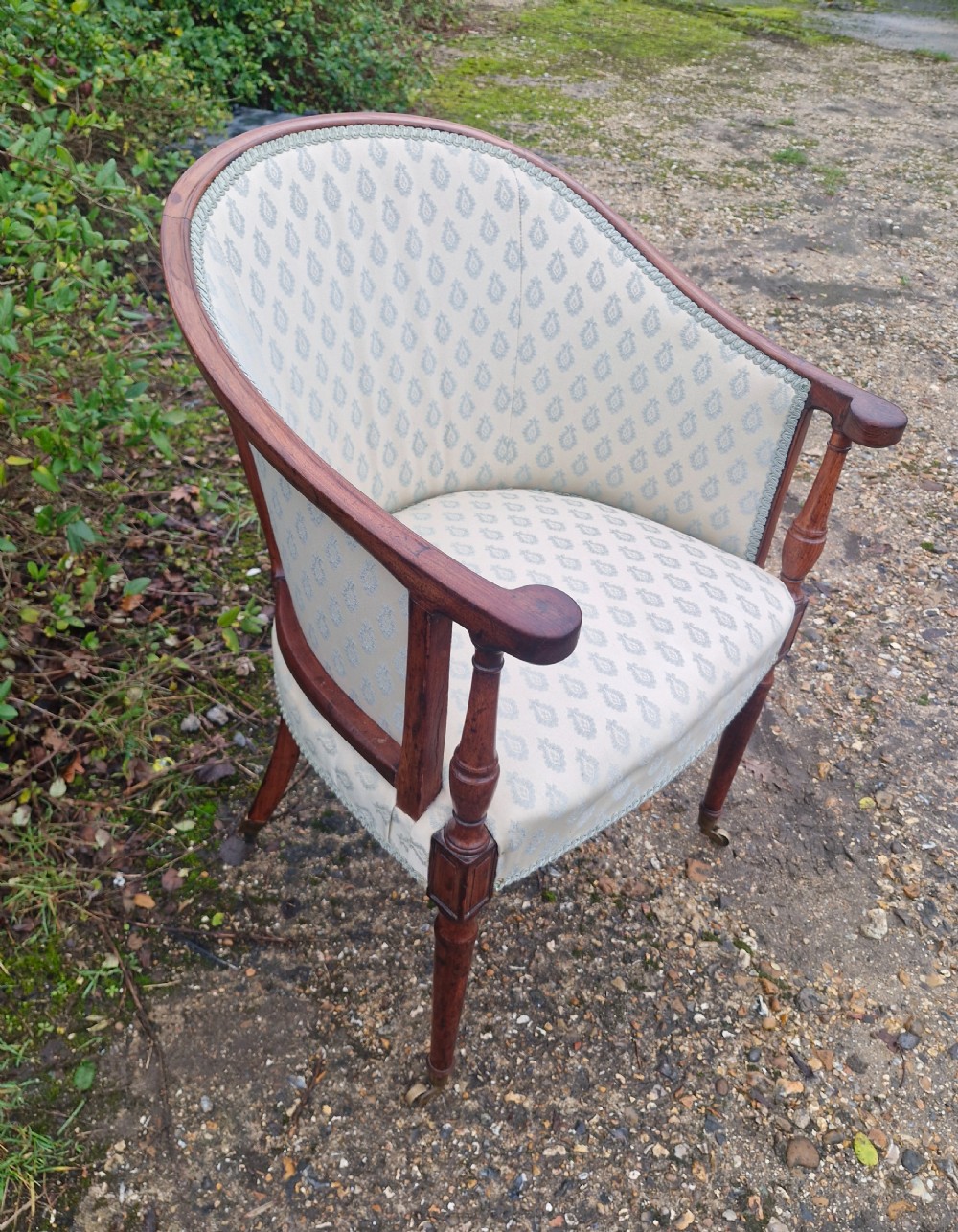 Elegant early 19th century mahogany desk armchair.  View IX