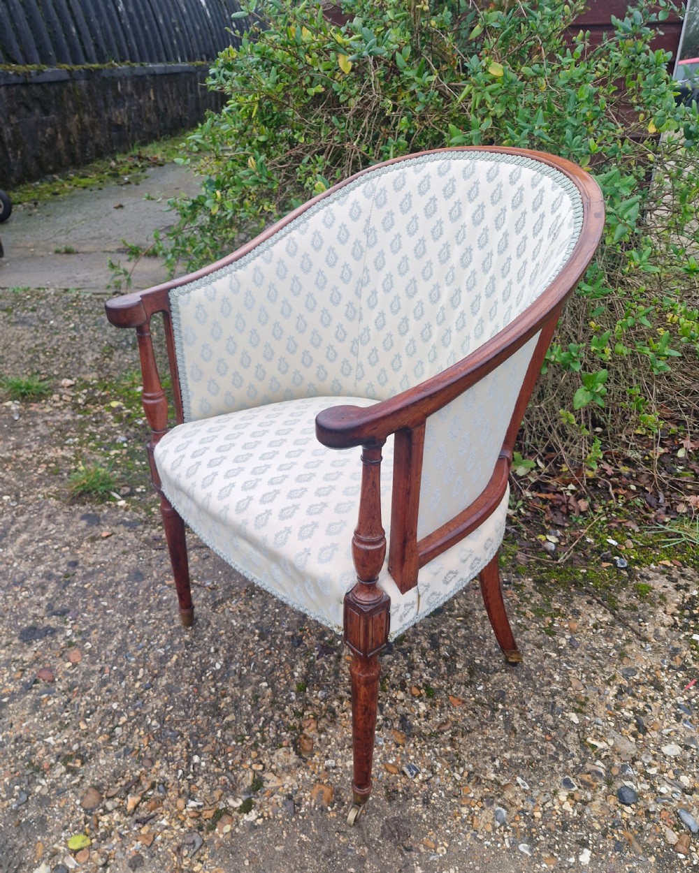 Elegant early 19th century mahogany desk armchair.  View XII