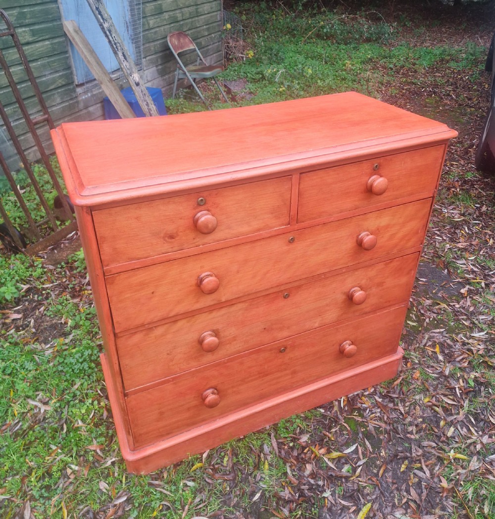 Victorian pine chest of drawers.  View VI