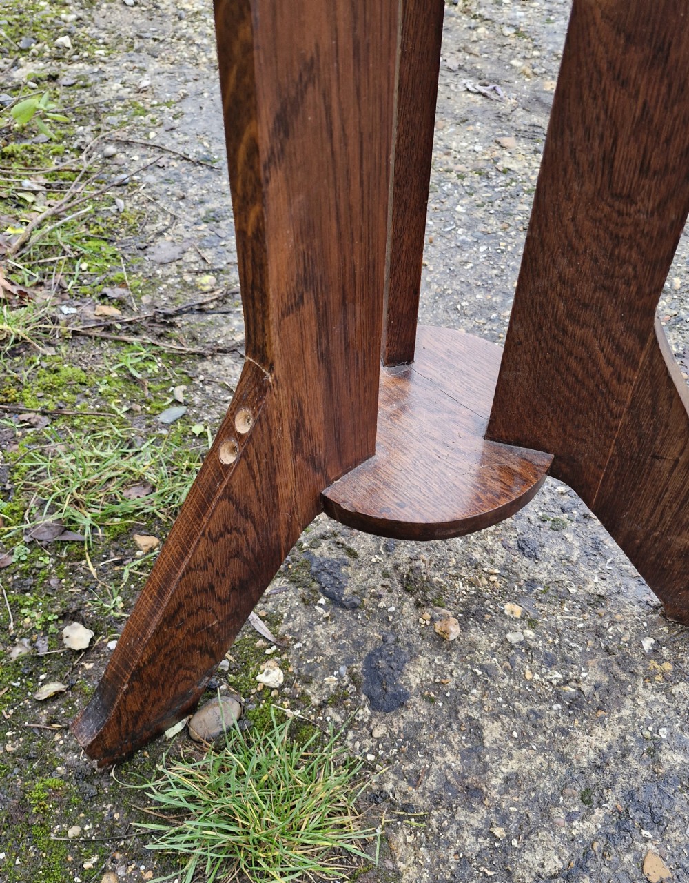 Early 20th century oak hat and coat stand.  View V