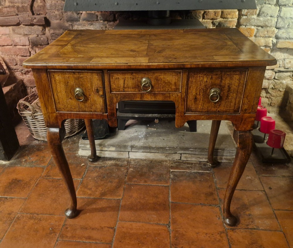 Mid 18th century Georgian walnut 3 drawer lowboy. 