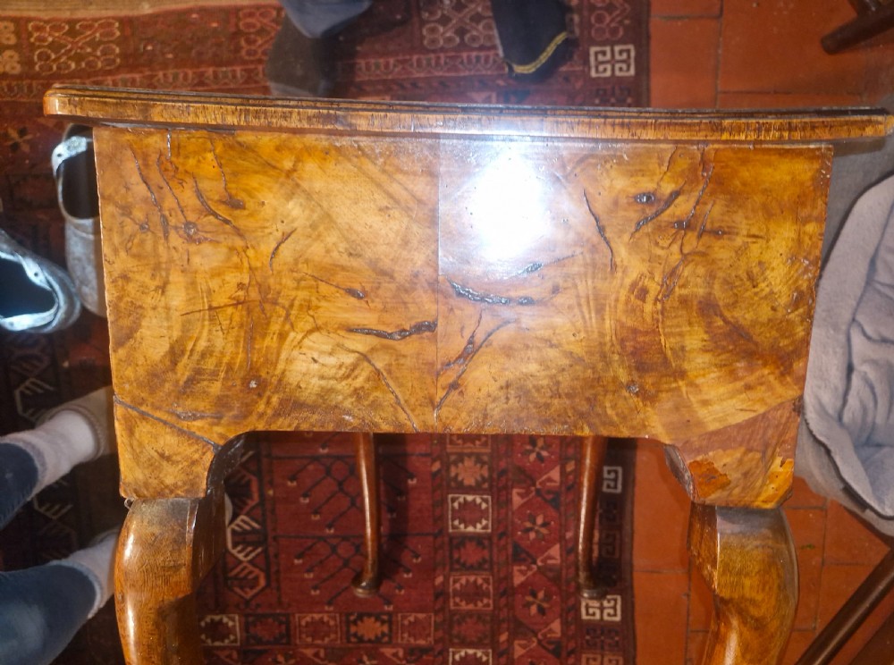 Mid 18th century Georgian walnut 3 drawer lowboy.  View IX