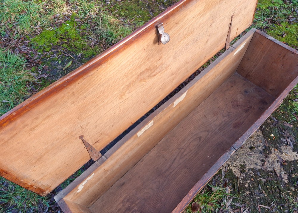 18th century dated elm chest. View III