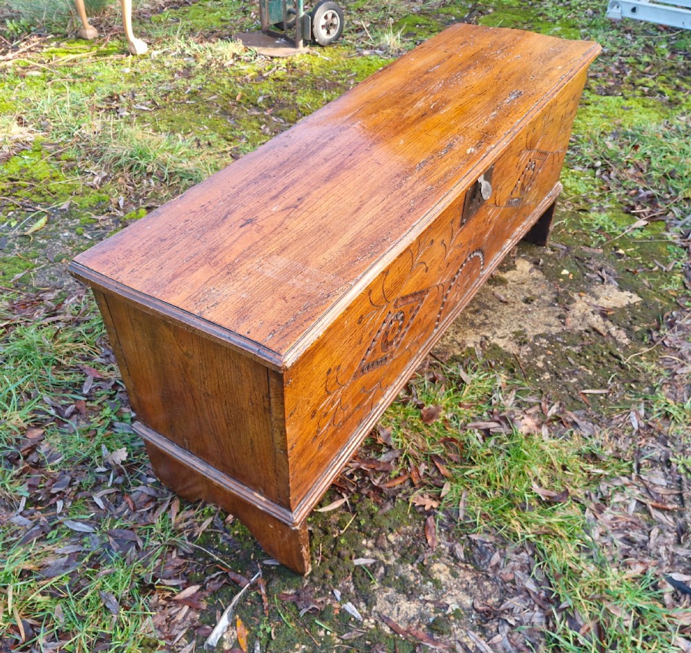 18th century dated elm chest. View VI