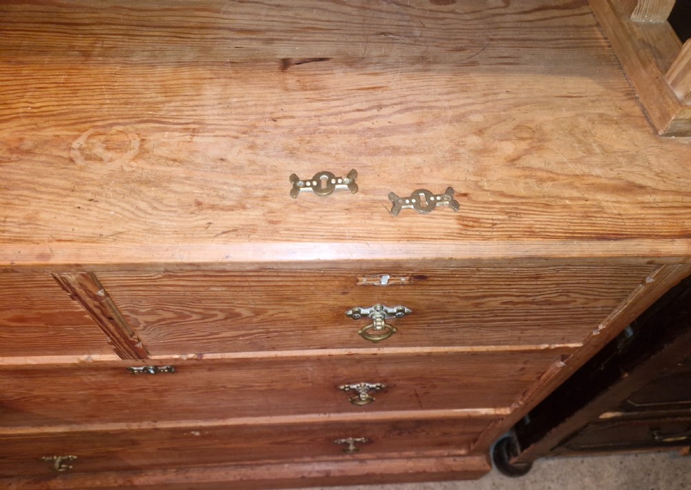 Victorian pitch pine Gothic revival 2 part kitchen housekeepers cabinet  View V