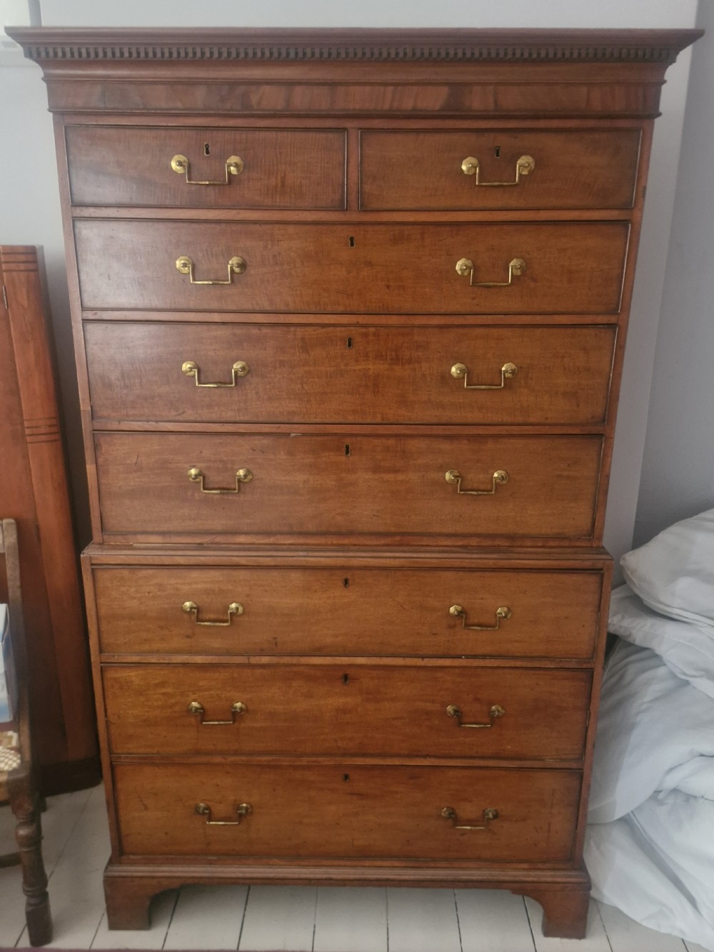 Regency mahogany tallboy chest on chest. 
