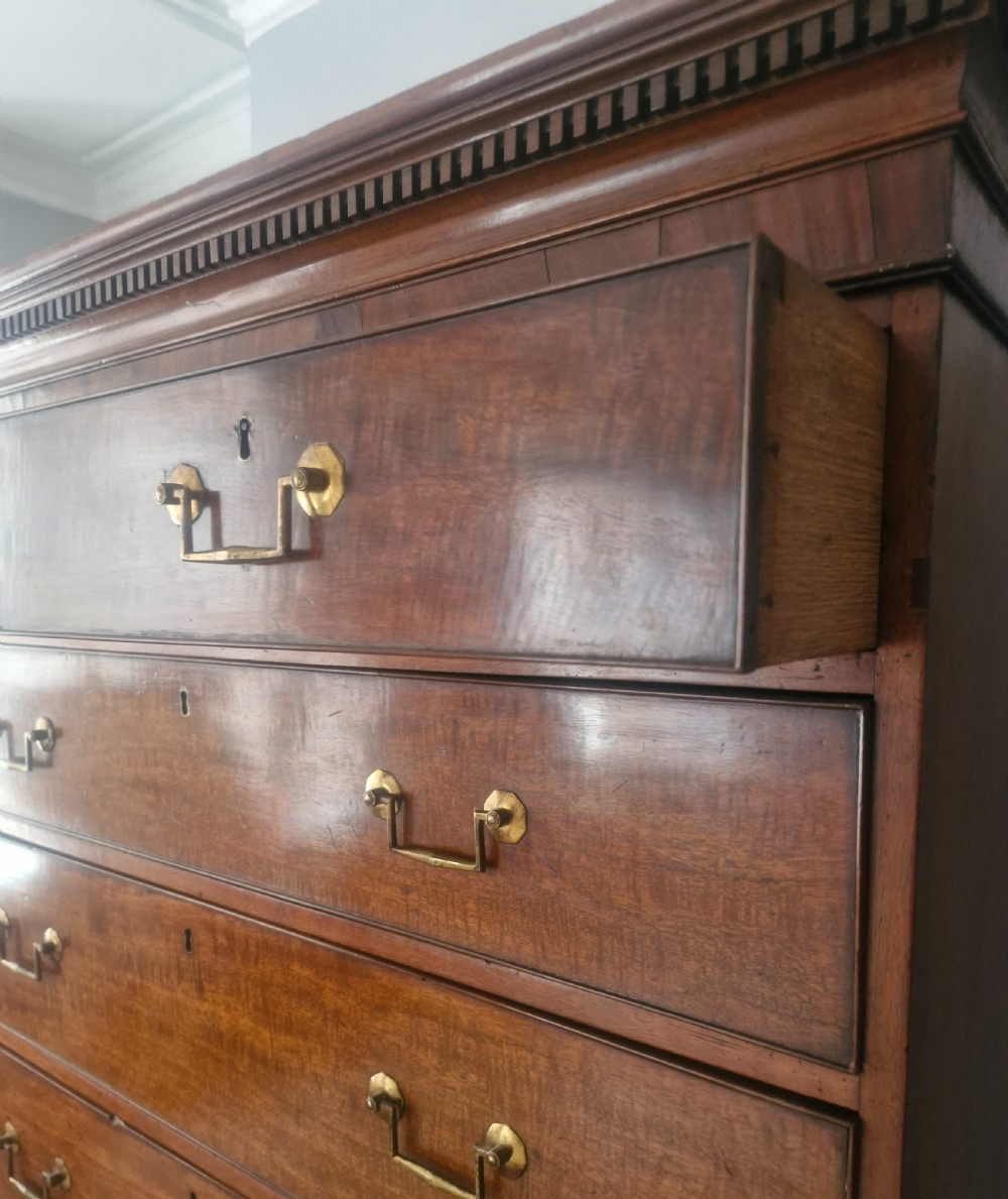 Regency mahogany tallboy chest on chest.  View II
