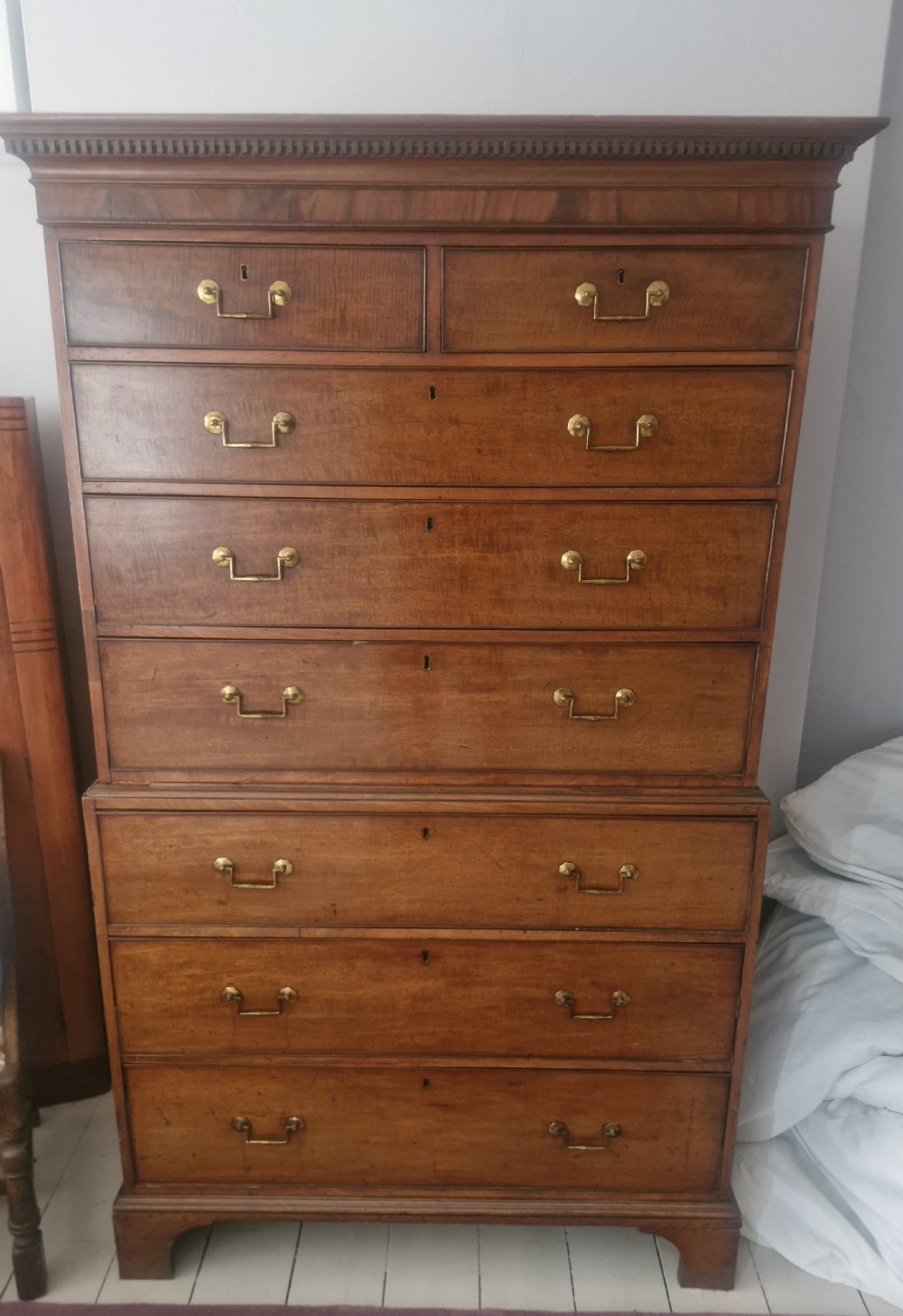 Regency mahogany tallboy chest on chest.  View III