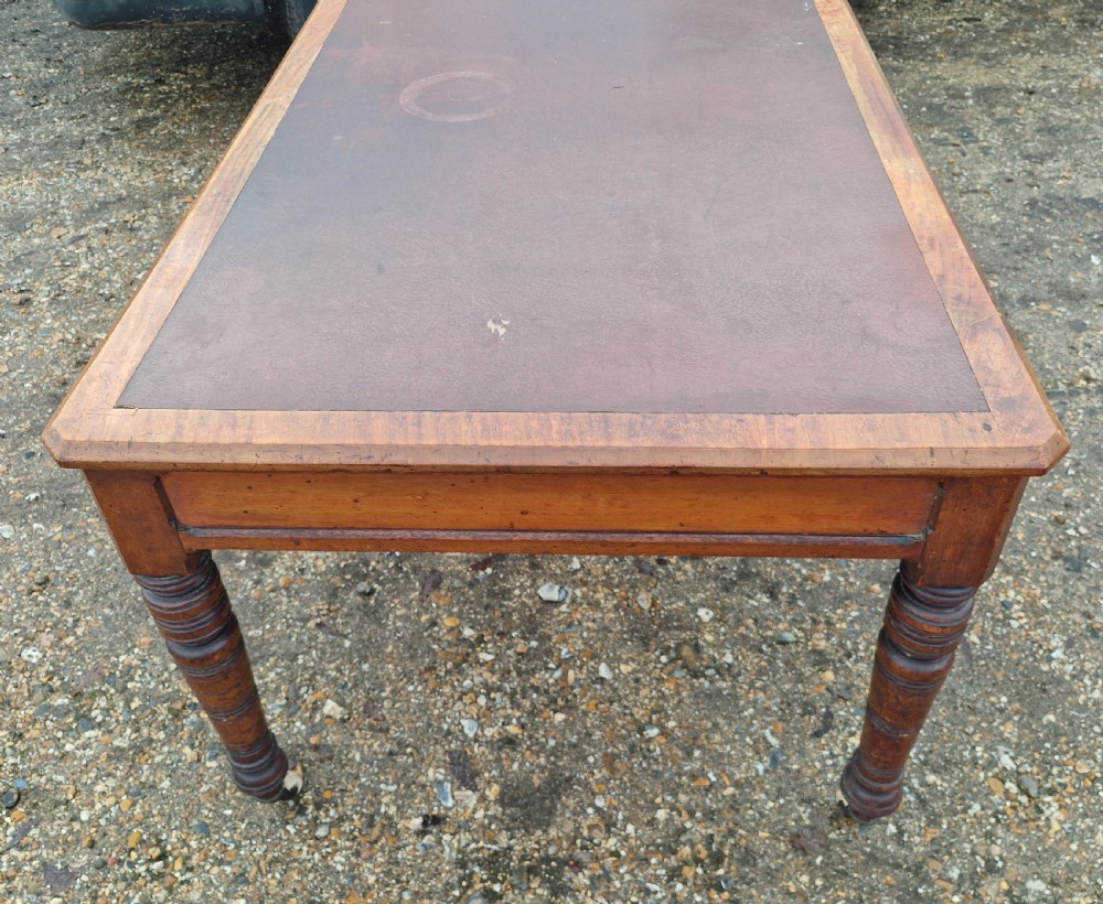 Late Victorian 4 drawer walnut partners writing table.  View II