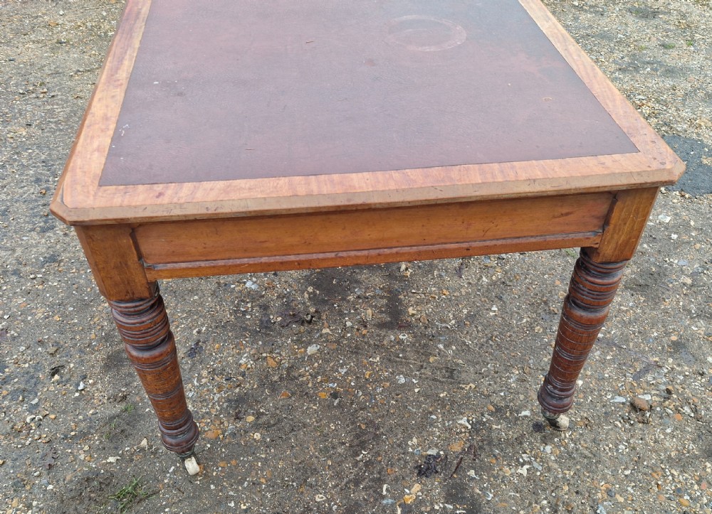 Late Victorian 4 drawer walnut partners writing table.  View III