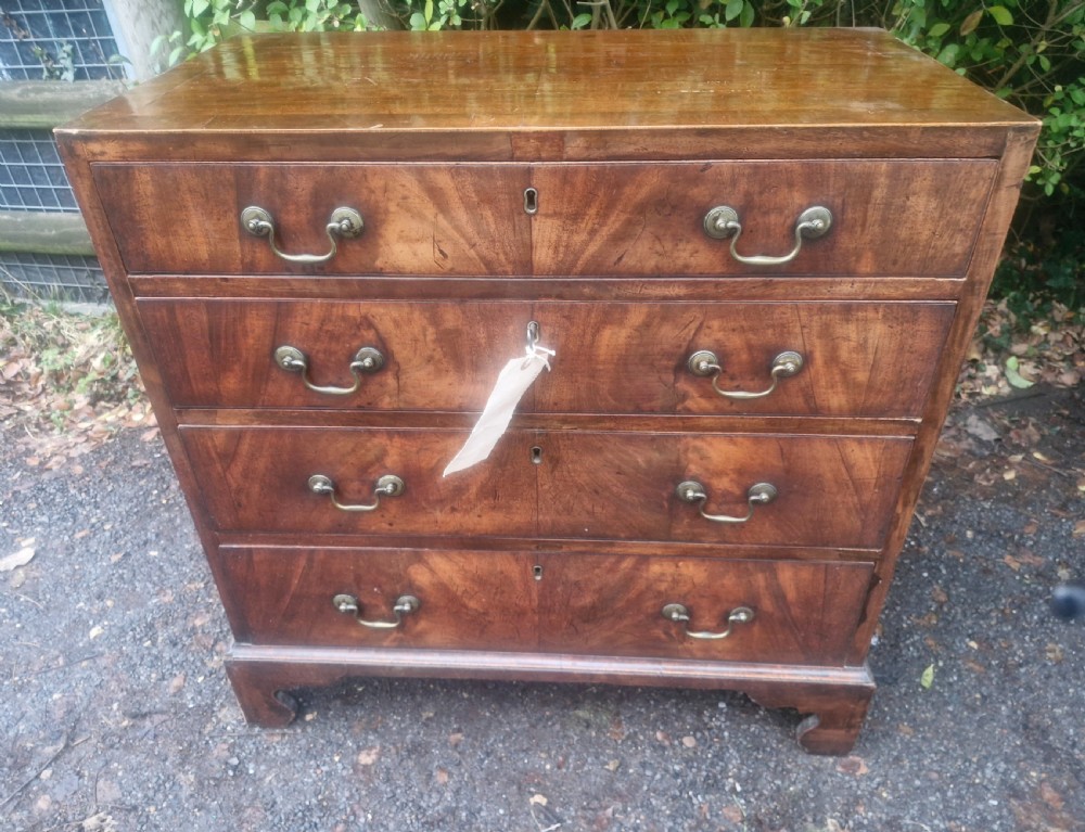 Early 19th century mahogany chest of 4 drawers.  View IV