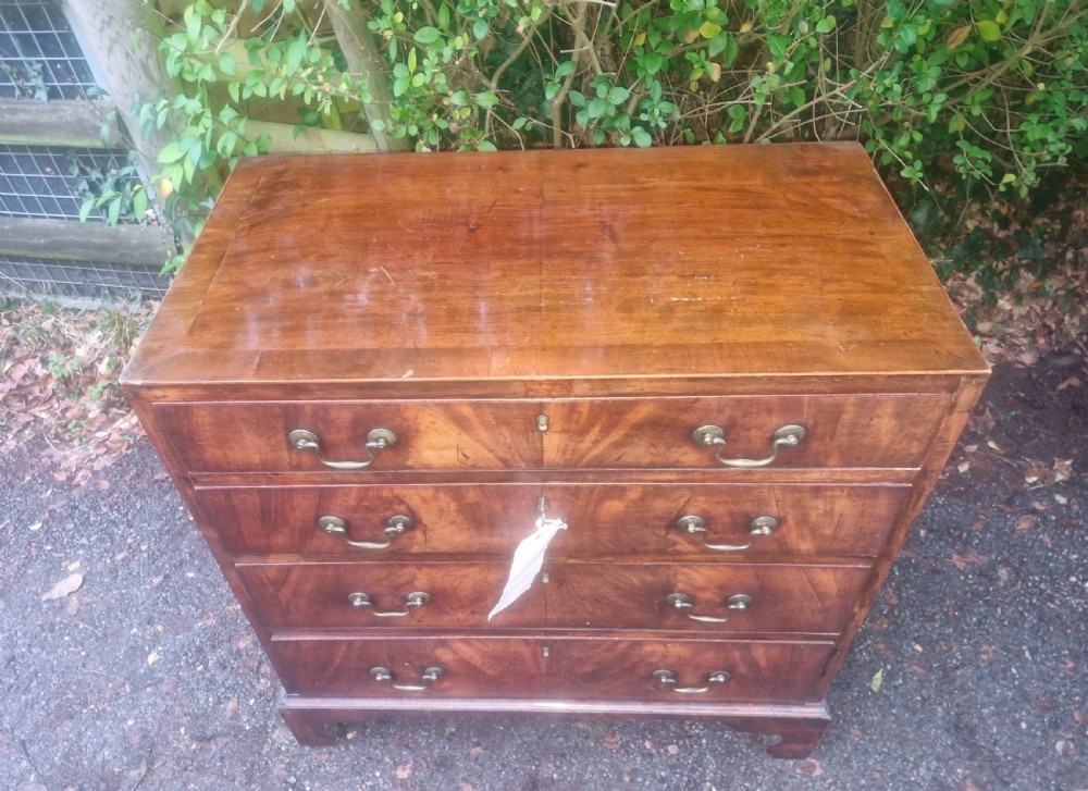 Early 19th century mahogany chest of 4 drawers.  View XI