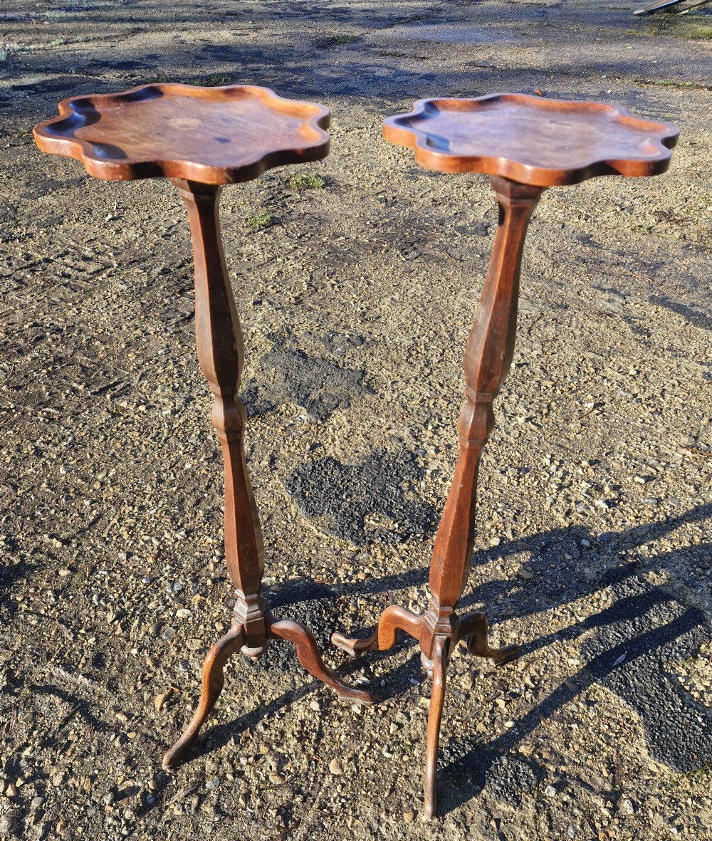 Pair of Edwardian oak plant stands View V