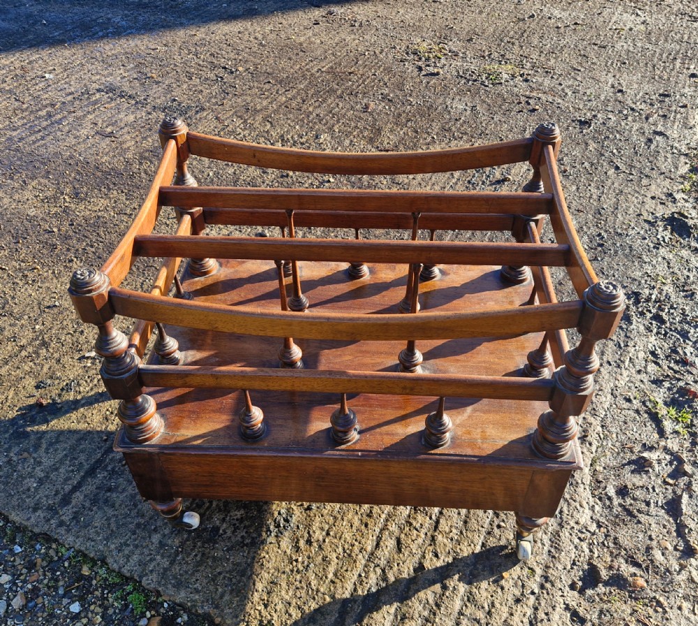 Early Victorian rosewood Canterbury with Stamped Castors.  View II