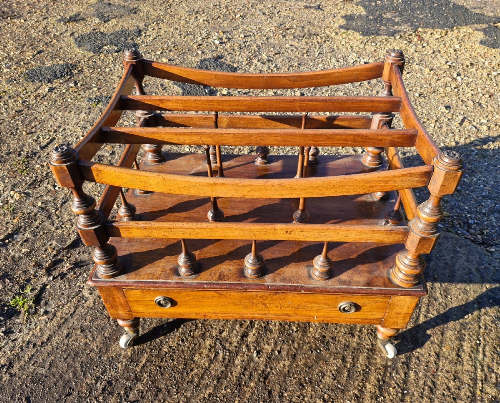 Early Victorian rosewood Canterbury with Stamped Castors.  View IV