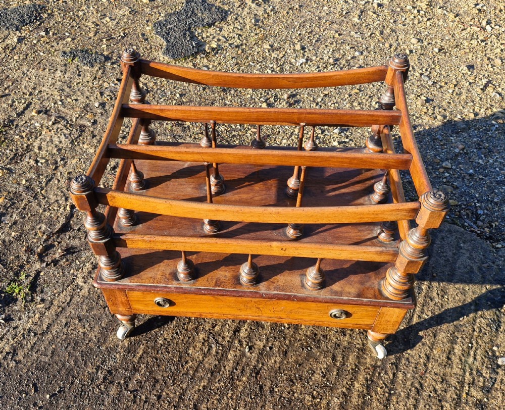 Early Victorian rosewood Canterbury with Stamped Castors.  View V